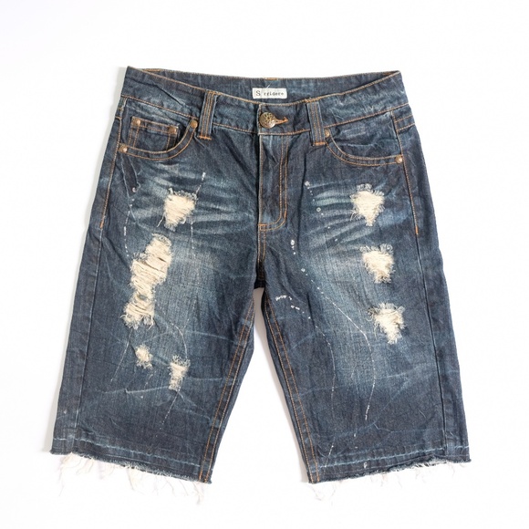 Sorridere splashed wing distressed short denim - Picture 2 of 6